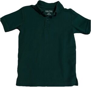 Nautica School Uniforms Boys Sz 8 Regular Short Sleeve Hunter Green Cotton Poly
